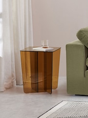 MADE.COM Caramel Glass Oki Side Table - Image 4 of 6