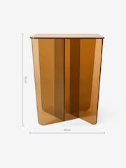 MADE.COM Caramel Glass Oki Side Table - Image 6 of 6
