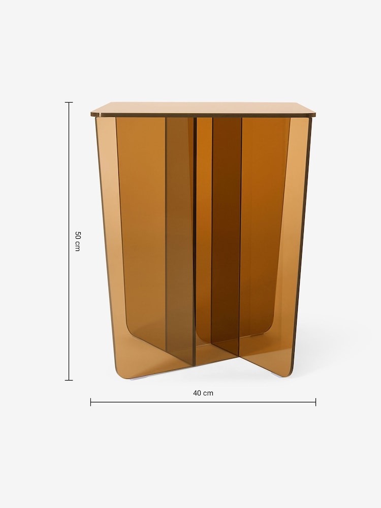 MADE.COM Caramel Glass Oki Side Table - Image 6 of 6