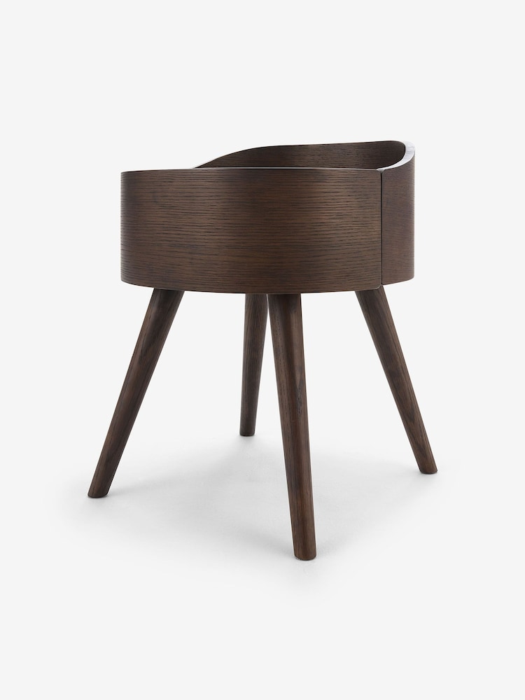 MADE.COM Dark Stain Oak Odie 1 Drawer Bedside Table - Image 2 of 2