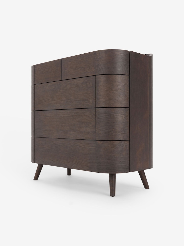 MADE.COM Dark Stain Oak Odie 5 Drawer Chest of Drawers - Image 2 of 4