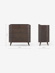 MADE.COM Dark Stain Oak Odie 5 Drawer Chest of Drawers - Image 4 of 4