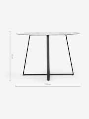 MADE.COM Black & Smoked Glass Haku 4 Seater Round Dining Table - Image 3 of 5