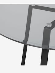 MADE.COM Black & Smoked Glass Haku 4 Seater Round Dining Table - Image 4 of 5