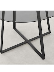 MADE.COM Black & Smoked Glass Haku 4 Seater Round Dining Table - Image 5 of 5