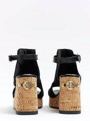 River Island Open Toe Black Wedges - Image 3 of 5