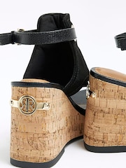 River Island Open Toe Black Wedges - Image 4 of 5