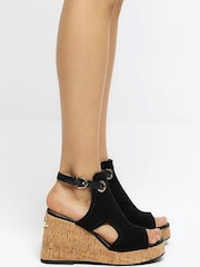 River Island Open Toe Black Wedges - Image 5 of 5
