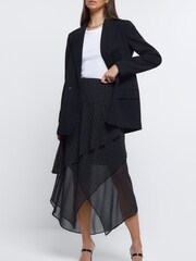 River Island Chiffon Frill Black Maxi Skirt - Image 3 of 3