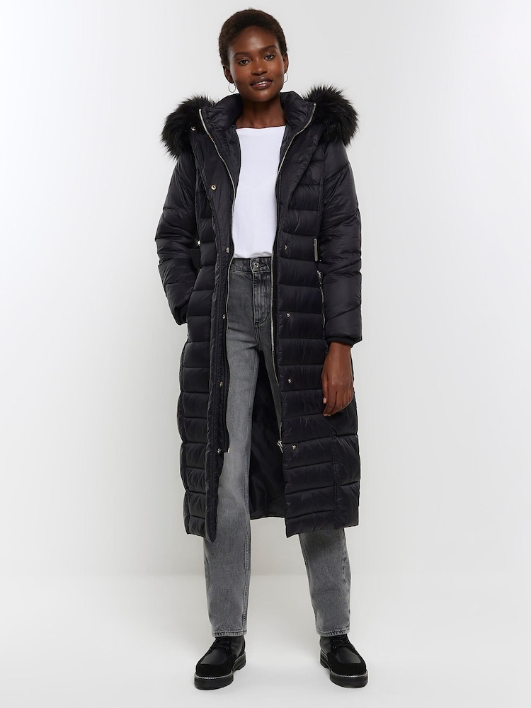 River Island Shawl Slim Padded Black Jacket - Image 1 of 3 River Island Shawl Slim Padded Black Jacket - Image 1 of 3