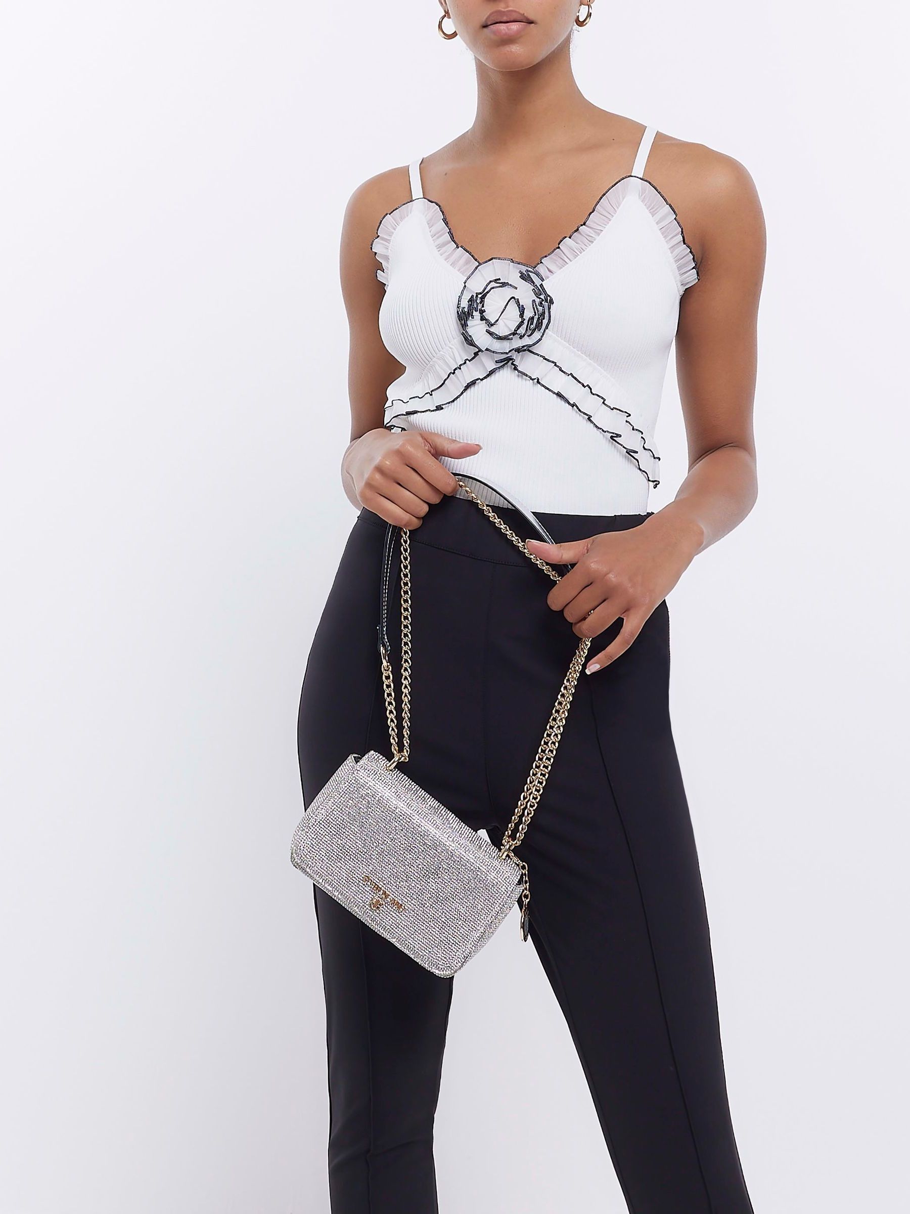 Buy River Island Silver Heatseal Charm Shoulder Bag from Next Luxembourg