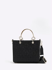 River Island Black Jacquard Charm Tote - Image 2 of 5
