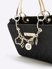 River Island Black Jacquard Charm Tote - Image 4 of 5