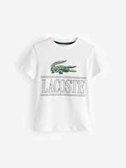 Lacoste Childrens Large Croc Effect 100% Cotton Graphic Logo T-Shirt - Image 1 of 3