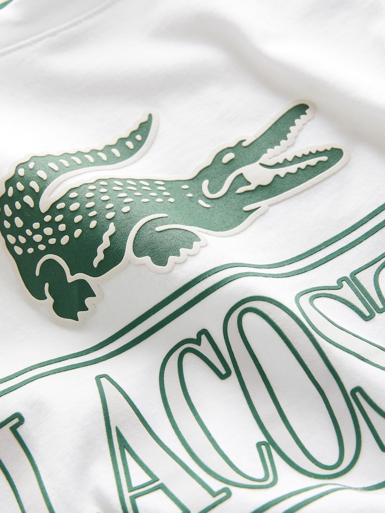 Lacoste Childrens Large Croc Effect 100% Cotton Graphic Logo T-Shirt - Image 3 of 3