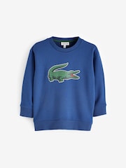 Lacoste Blue Croc Effect Originals Children Sweatshirt - Image 1 of 3