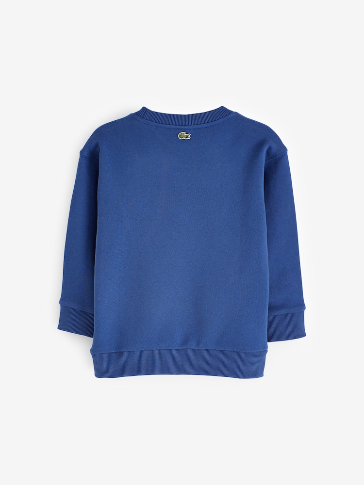 Lacoste Blue Croc Effect Originals Children Sweatshirt - Image 2 of 3