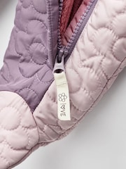 Lilac Purple Colourblock Baby All In One Pramsuit (0mths-2yrs) - Image 6 of 8