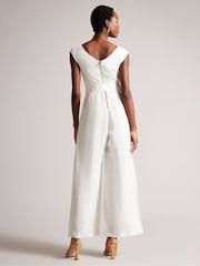 Ted Baker White Off The Shoulder Tabbiaa Wide Leg Jumpsuit - Image 2 of 5