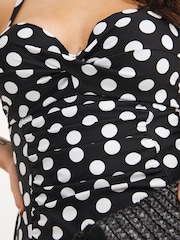 Simply Be Magisculpt Spot Black Underwired Twist Front Swimdress - Image 4 of 4