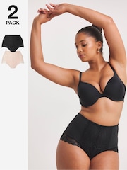 Simply Be Black Magisculpt Firm Control Briefs 2 Pack - Image 1 of 4