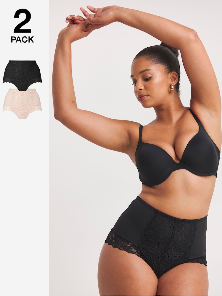 Simply Be Black Magisculpt Firm Control Briefs 2 Pack - Image 1 of 4