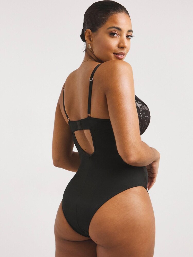 Simply Be Black Lace Superboost Bodyshaper - Image 2 of 5