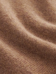 Camel Brown Premium 100% Lambswool Asymmetric Neck Jumper - Image 6 of 8