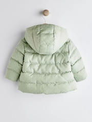 Sage Green Spot Padded Baby Jacket With Hood (0mths-2yrs) - Image 2 of 7
