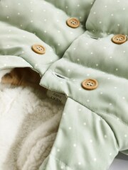 Sage Green Spot Padded Baby Jacket With Hood (0mths-2yrs) - Image 5 of 7