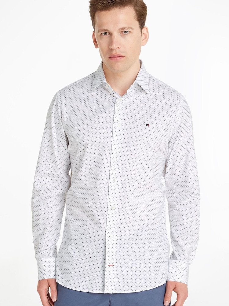 Tommy Hilfiger Gepunktetes Hemd, Weiß - Bild 1 von 4