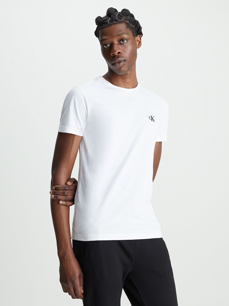 Calvin Klein White Slim Essential T-Shirt - Image 1 of 6