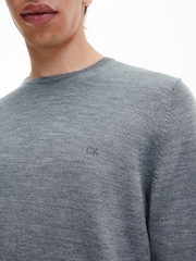 Calvin Klein Grey Superior Wool Crew Neck Sweater - Image 3 of 7