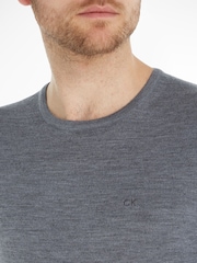 Calvin Klein Grey Superior Wool Crew Neck Sweater - Image 4 of 7