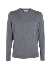 Calvin Klein Grey Superior Wool Crew Neck Sweater - Image 5 of 7