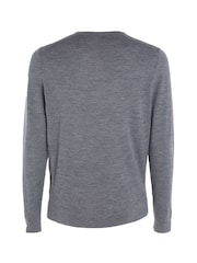Calvin Klein Grey Superior Wool Crew Neck Sweater - Image 6 of 7