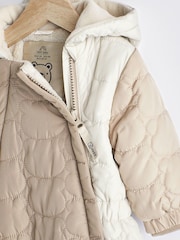 Grey/Mink Brown Colourblock Baby All-In-One Pramsuit (0mths-2yrs) - Image 3 of 8