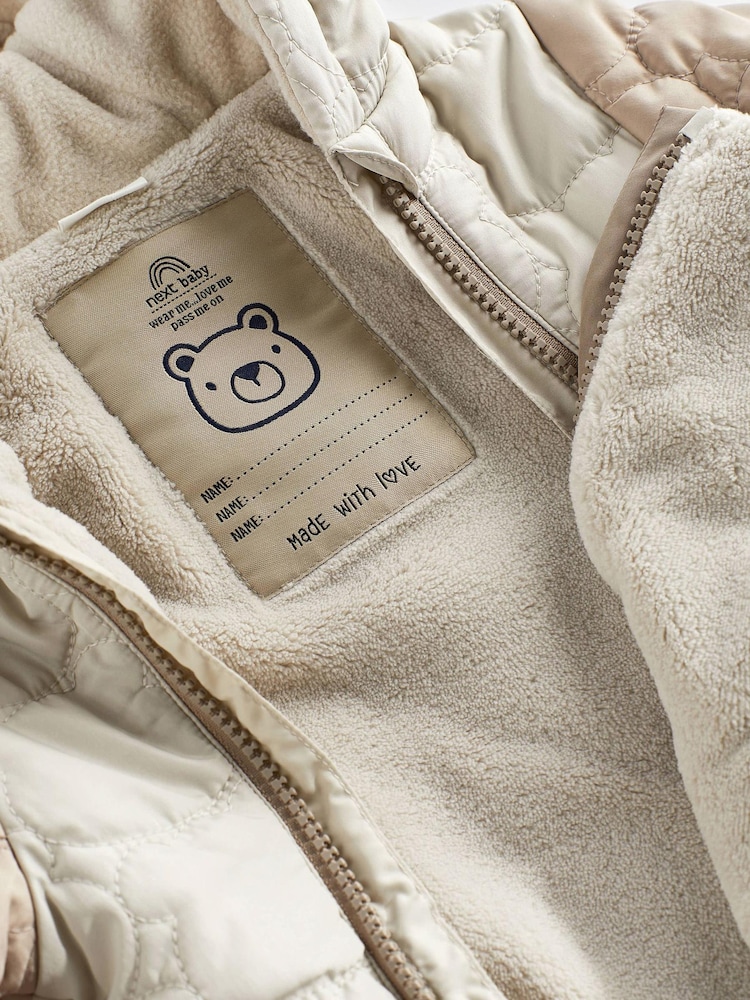 Grey/Mink Brown Colourblock Baby All-In-One Pramsuit (0mths-2yrs) - Image 5 of 8