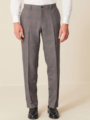 Taupe Brown Check Smart Trousers - Image 1 of 10
