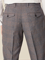 Taupe Brown Check Smart Trousers - Image 6 of 10