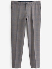 Taupe Brown Check Smart Trousers - Image 7 of 10