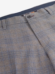 Taupe Brown Check Smart Trousers - Image 8 of 10