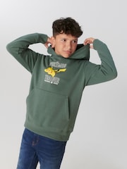 Khaki Green Pokémon License Hoodie (4-16yrs) - Image 1 of 5