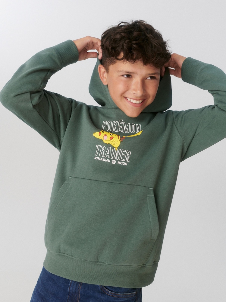 Khaki Green Pokémon License Hoodie (4-16yrs) - Image 2 of 5