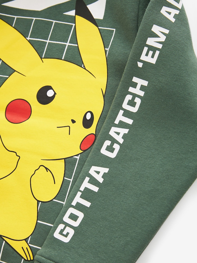 Khaki Green Pokémon License Hoodie (4-16yrs) - Image 5 of 5
