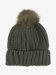 Barbour® Olive Green Saltburn Cable Knit Pom Bobble hat - Image 2 of 3