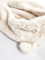 Ecru Cream Baby Hooded Ears Cosy Button-Up Jacket - Image 4 of 6