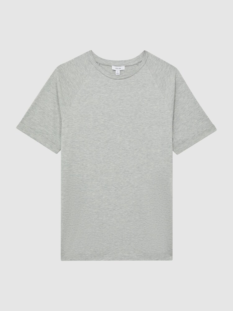 Reiss Grey Melange Si Slim Fit Crew Neck T-Shirt - Image 2 of 7