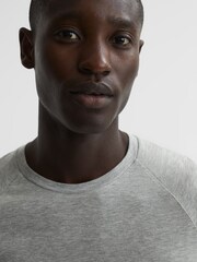 Reiss Grey Melange Si Slim Fit Crew Neck T-Shirt - Image 4 of 7