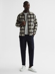 Reiss Grey Melange Si Slim Fit Crew Neck T-Shirt - Image 7 of 7
